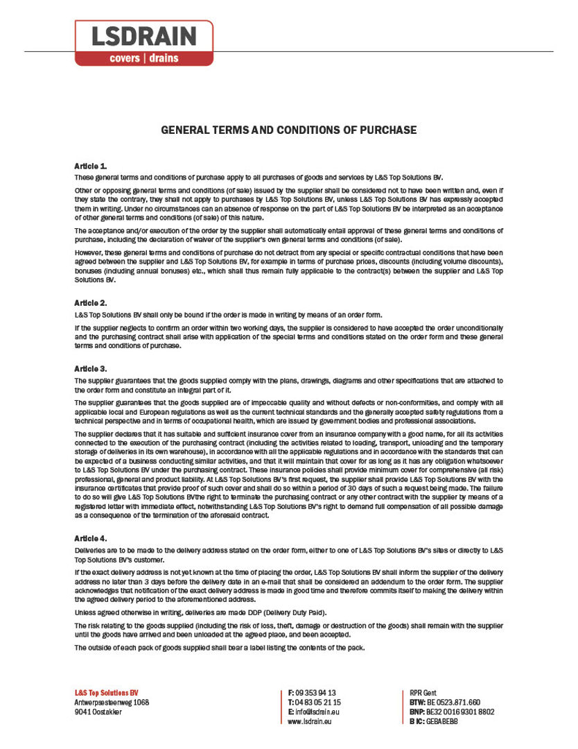 General Conditions of Purchase