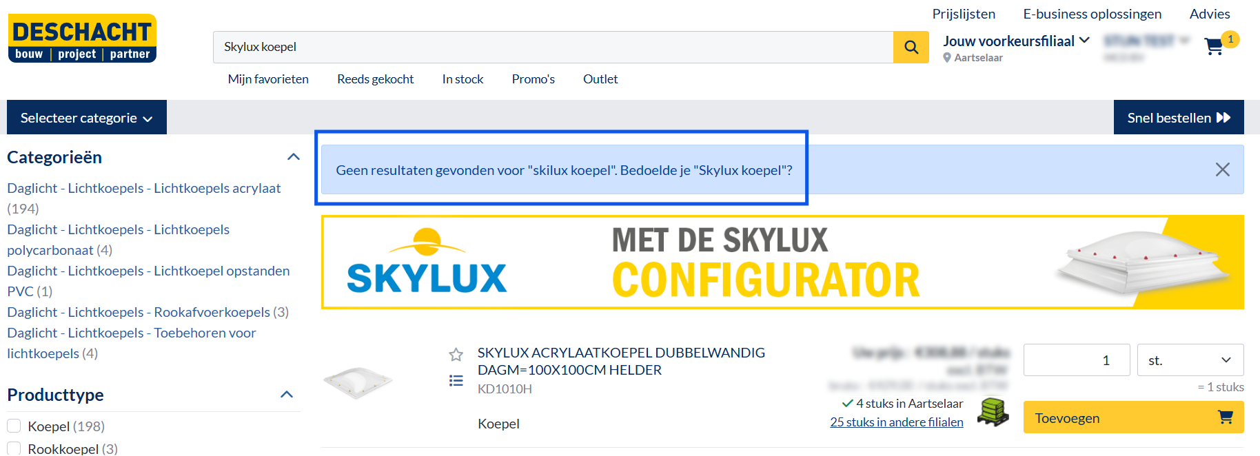 AI-ondersteund zoeken in de Deschacht webshop