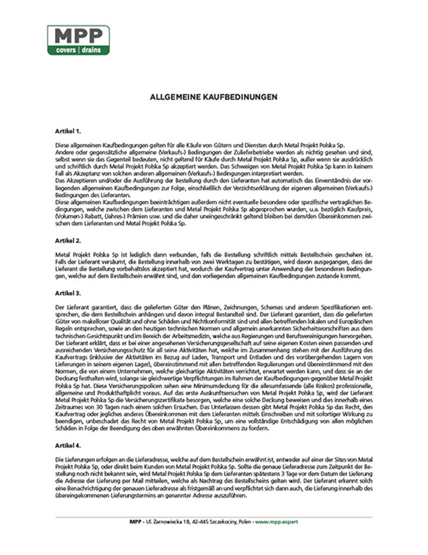 Allgemeine Einkaufsbedingungen